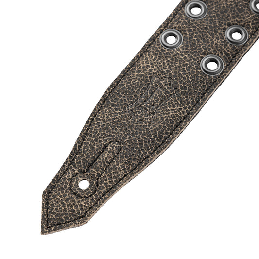 Levy's Leathers M80RBEY Leather Strap with Black Eyelets | Distressed Black