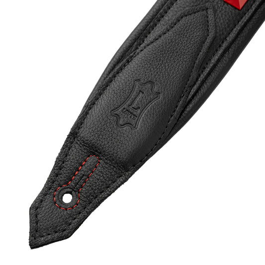 Levy's Leathers M81GRPDX Padded Garment Leather Strap with Red Studs | Black