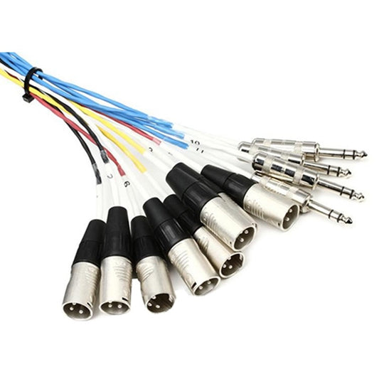 ProCo Sound SMA Series snake fan-out detail with male XLR and 1/4" TRS connectors on numbered leads