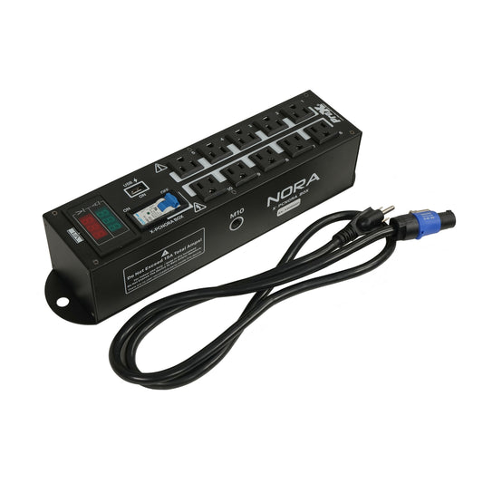 ProX X-PCNORABOX 10-Way PowerCON to Edison Power Distribution Box