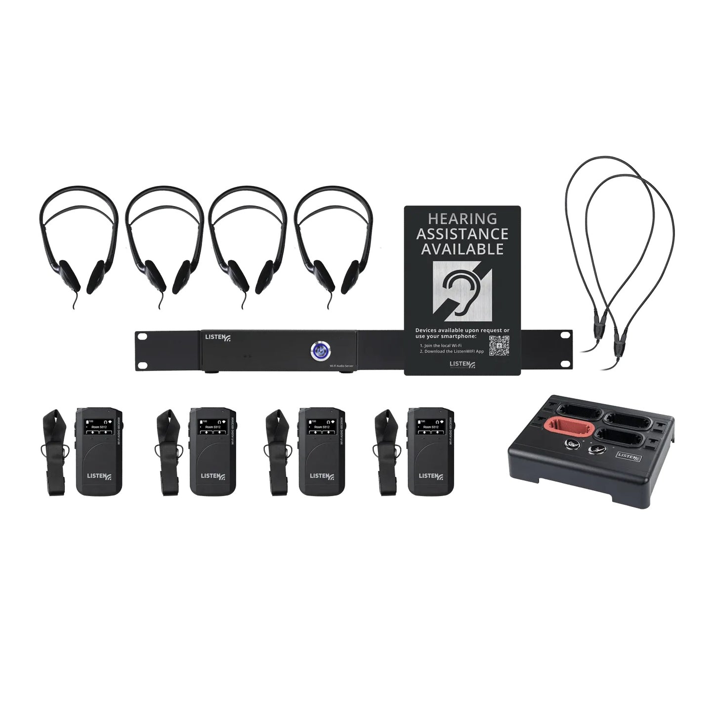 Listen Technologies ListenWIFI System Wi-Fi Audio Streaming | 4 | Dante | NEW