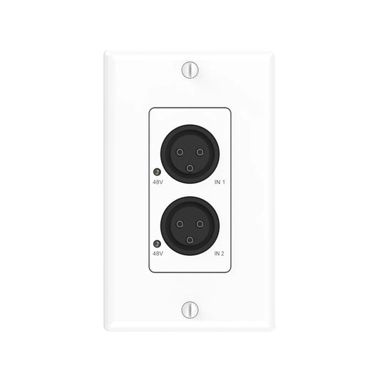 Turtle AV Dante XLR Input Wall Plate US 1-Gang Decora | White