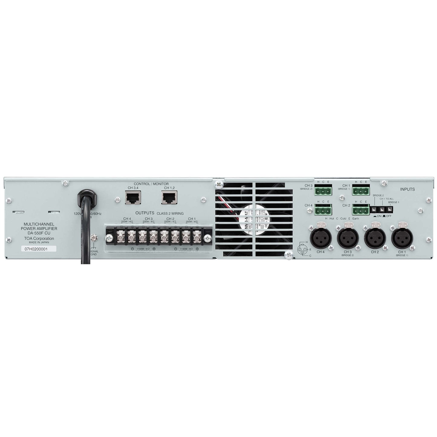 TOA DA-550F CU 4-Channel Class-D Rack Power Amplifier