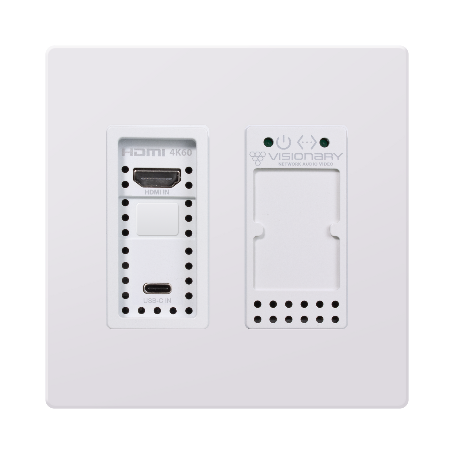 Visonary Solutions DuetE5-WP-C-WHITE 4K60 Wallplate AV-over-IP Encoder | White