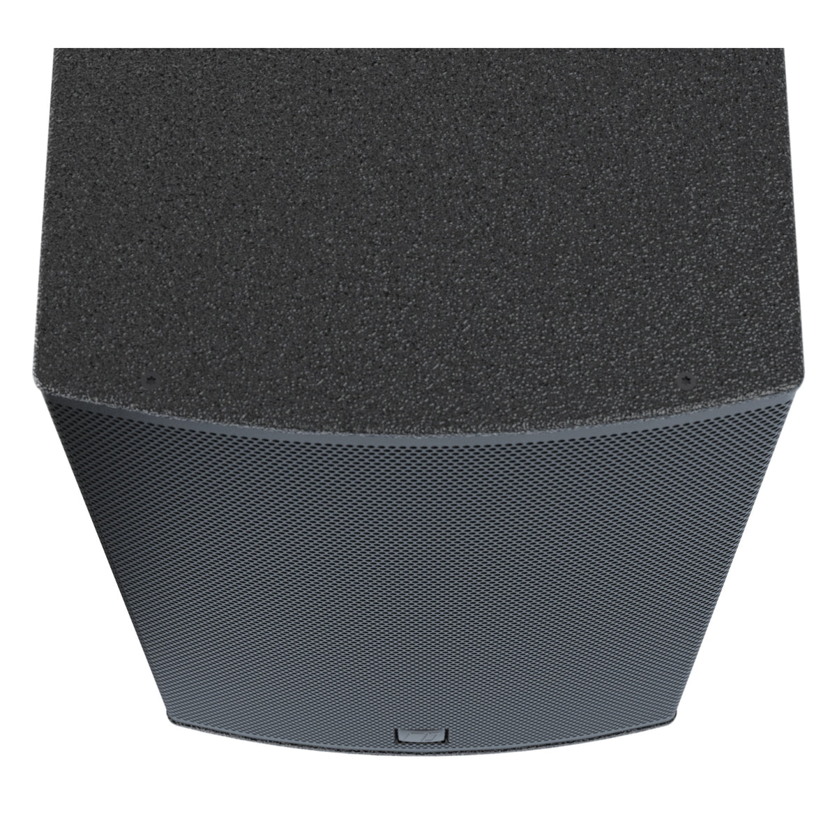 MIA-X10 10-inch coaxial install speaker top-down view showing textured top panel with mounting inserts and perforated grille edge, DAS Audio