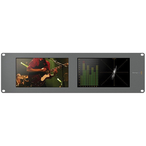 Blackmagic Design SmartScope Duo 4K rack-mount front panel with video preview and scope display side by side