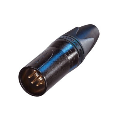 Neutrik NC5MXX-B 5-Pin XLR Male Cable Connector Black Gold