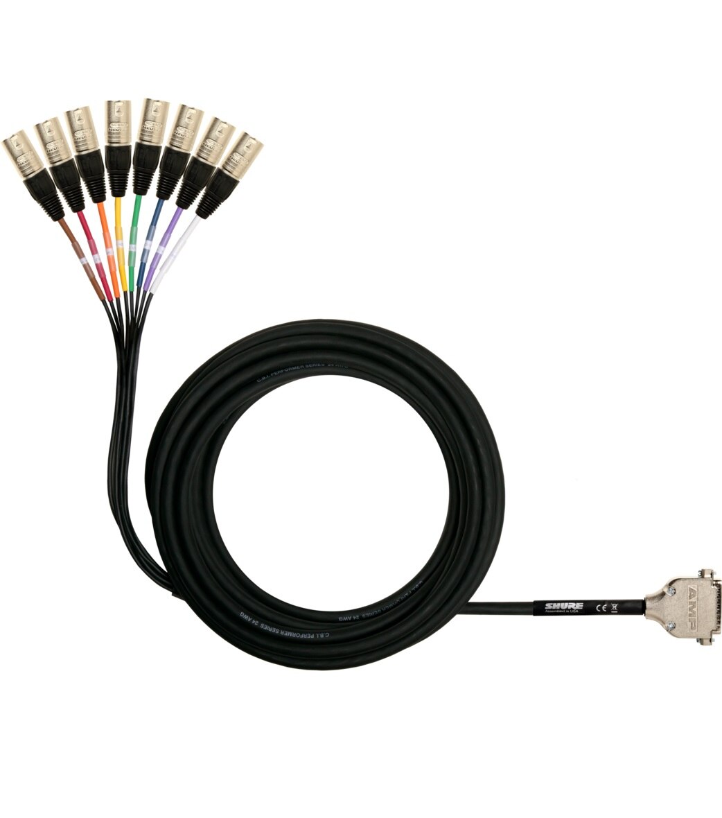 Shure DB25-XLRM 8 Channel Audio Snake, 25'