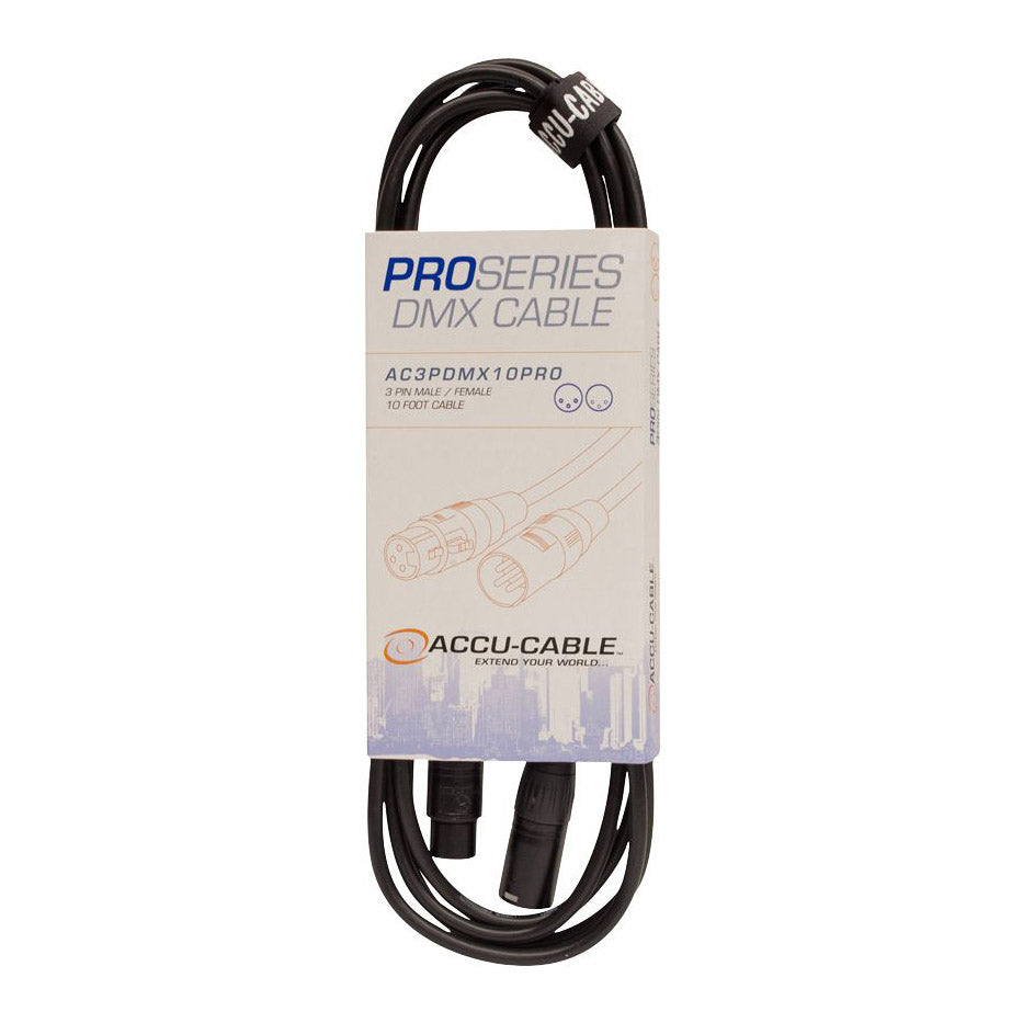 Accu-Cable AC3PDMX PRO 3-Pin Male to Female DMX Cable
