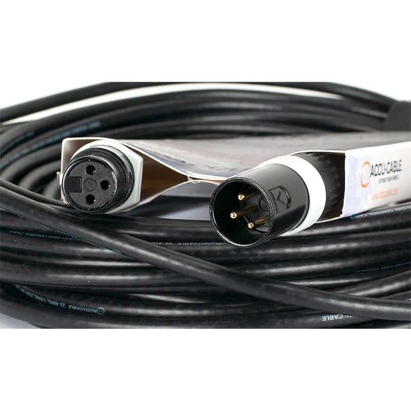 Accu-Cable AC3PDMX PRO 3-Pin Male to Female DMX Cable | Length: 50 feet