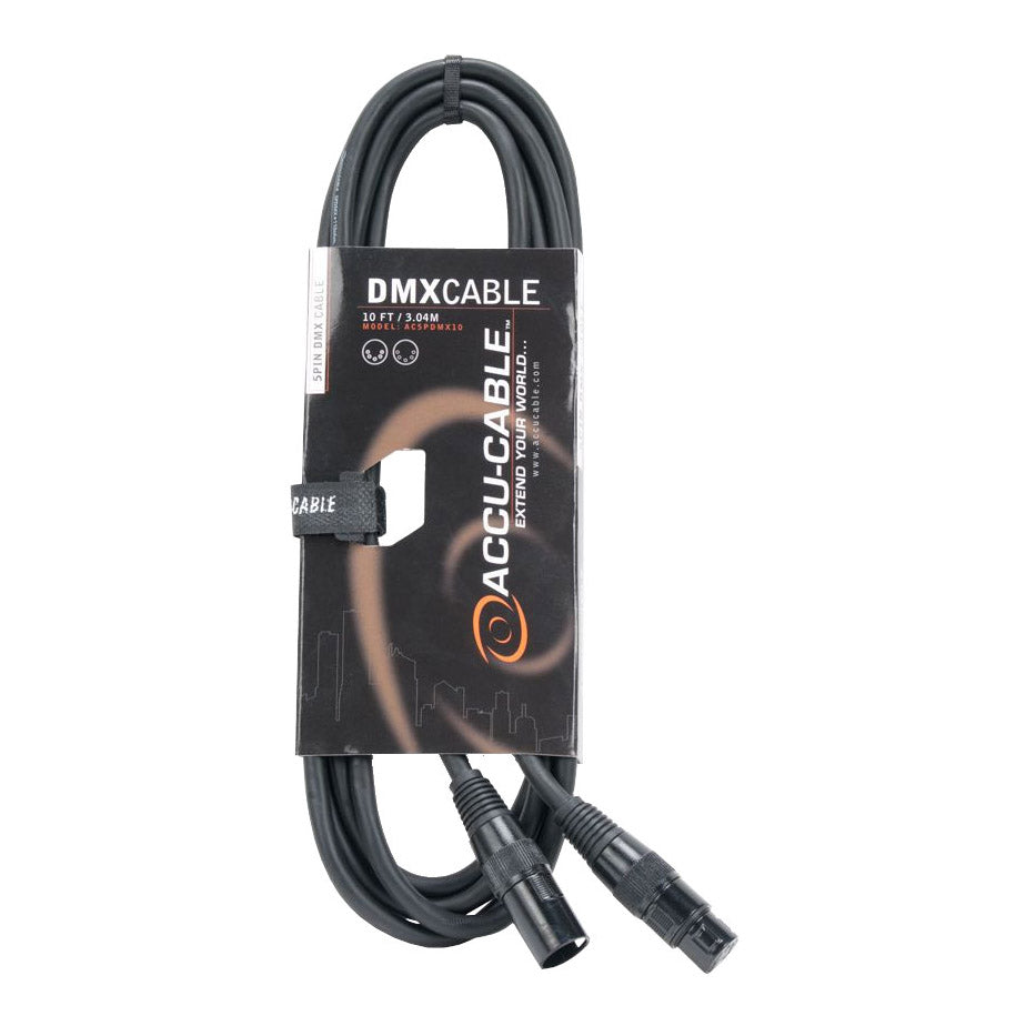 Accu-Cable AC5PDMX 5-Pin Male to 5-Pin Female DMX Cable 25ft