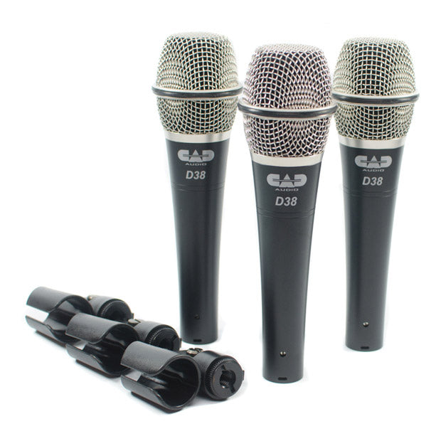 CAD D38X3 Supercardioid Dynamic Microphone (3-Pack)
