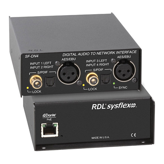 RDL SF-DN4 Dante Digital Audio to Network Interface