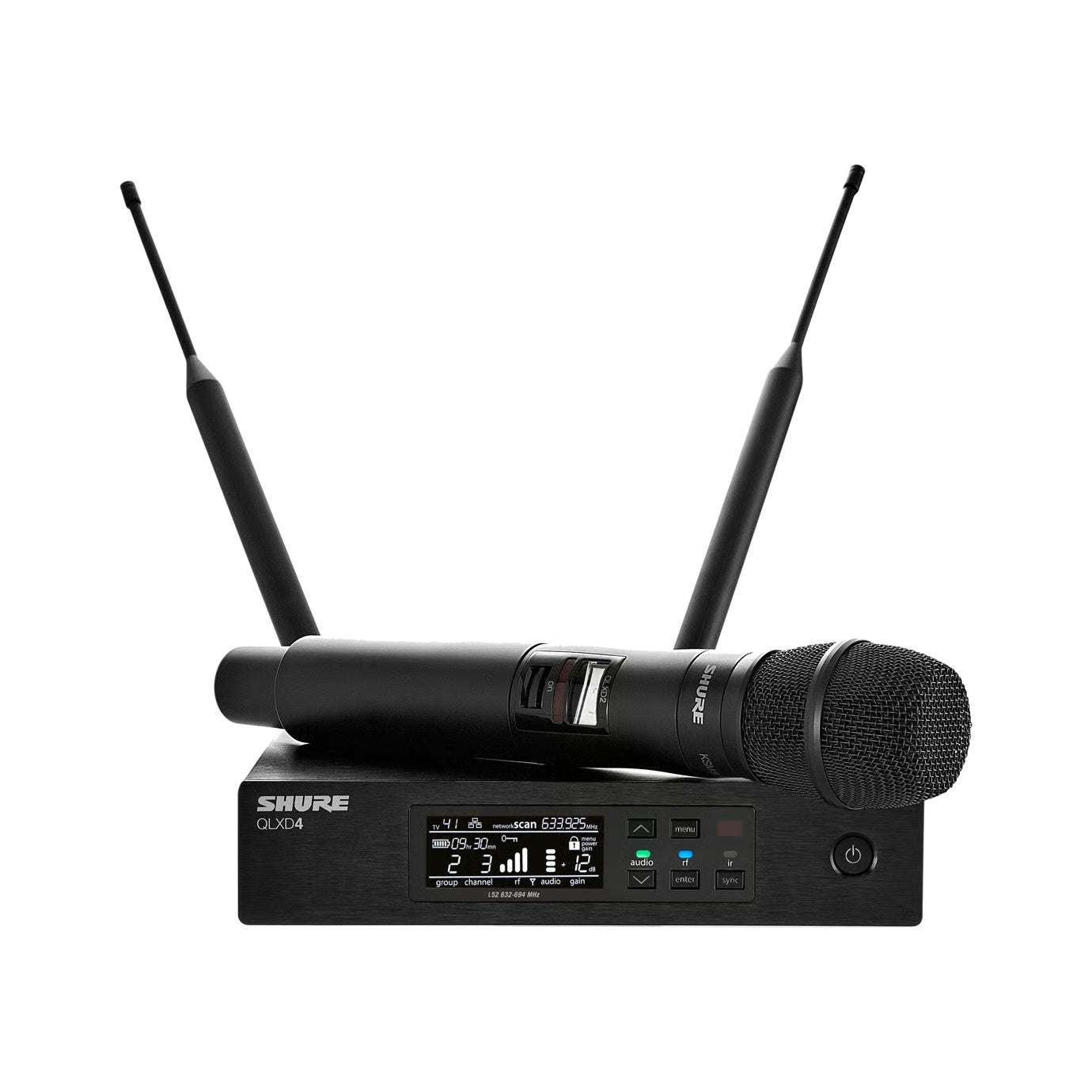 Shure QLXD2/SM58 Digital Wireless Handheld Microphone Transmitter | Frequency: J50A (572-608 MHz and 614-616 MHz)