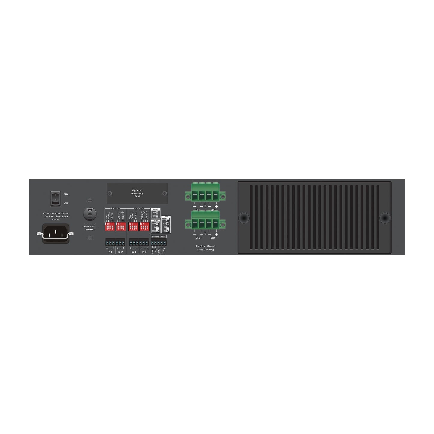 AtlasIED HPA1204 Four-Channel 1200-Watt Commercial Amplifier
