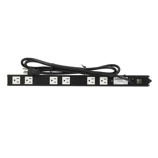 Lowell ACS-1506 20" Rackmount Power Strip With Surge Suppression