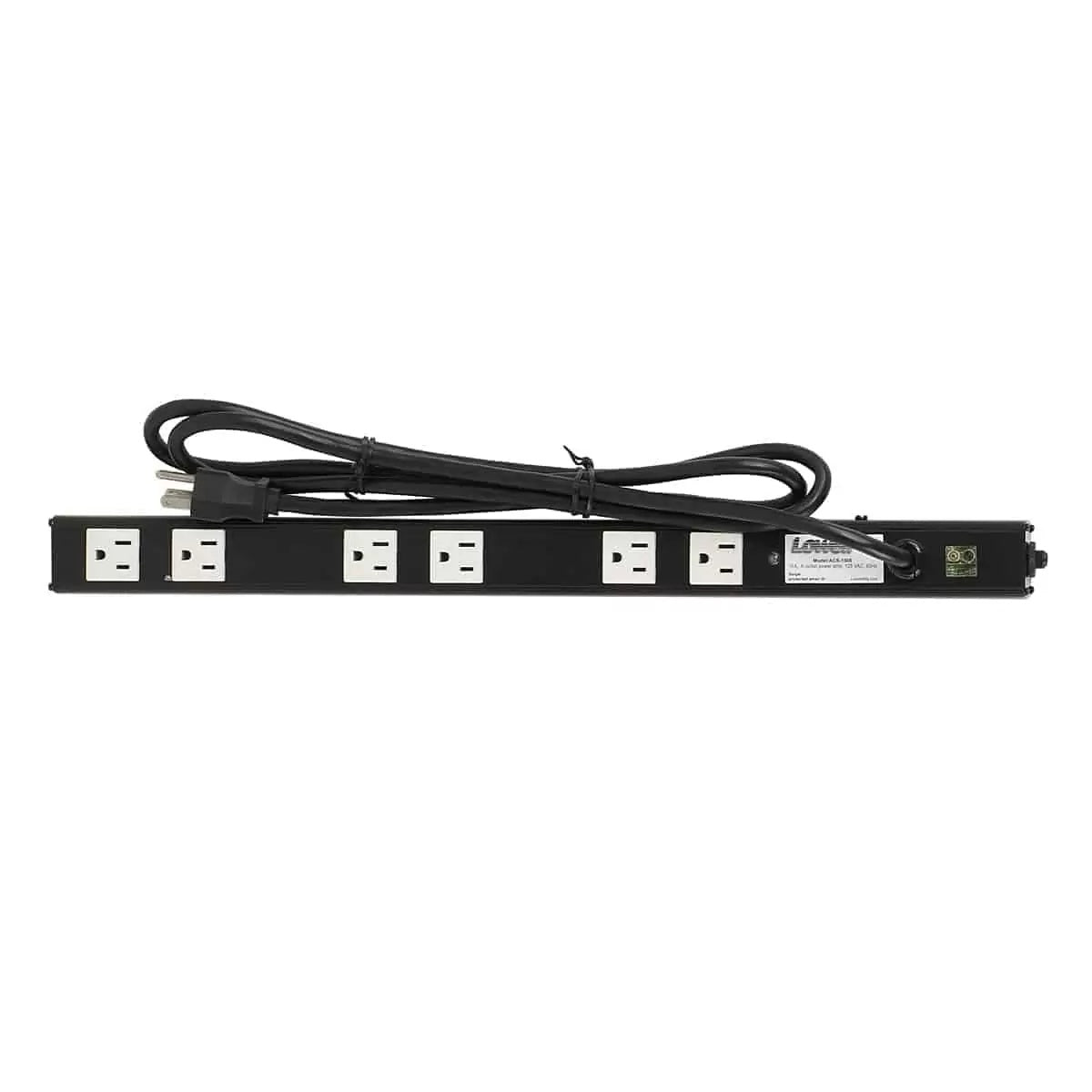 Lowell ACS-1506 20" Rackmount Power Strip With Surge Suppression