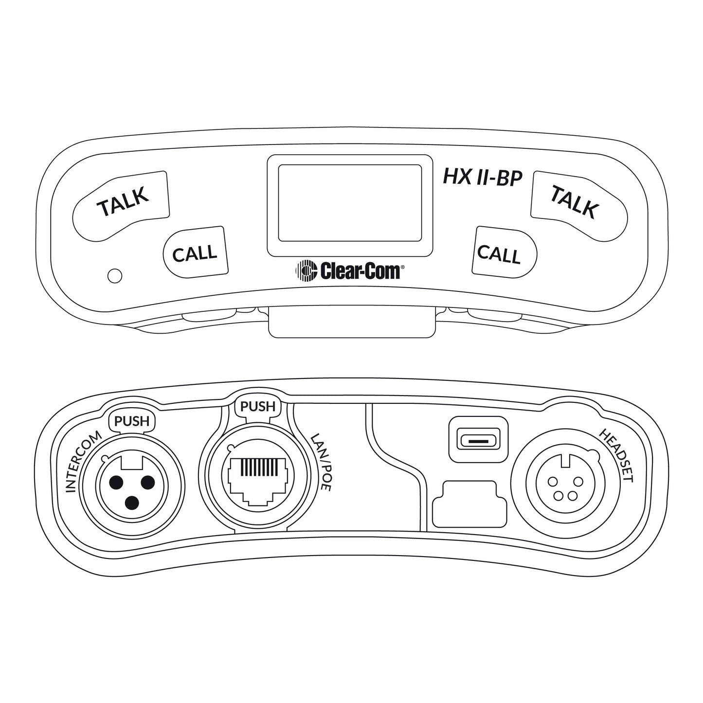 Clear-Com HXII-BP HelixNet 2-Channel Beltpack | Connector: X4