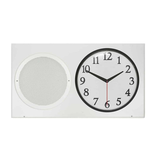 Lowell Clock-Speaker Center Grille with Frame for Wall Install | Round Bezel | Recessed