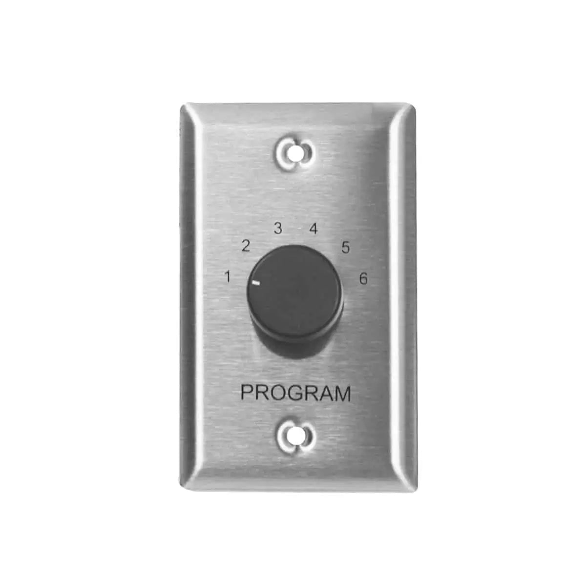 Lowell CS6 Program Selector Switch 6-Source Rotary Wall Switch | Standard | Stainless Steel