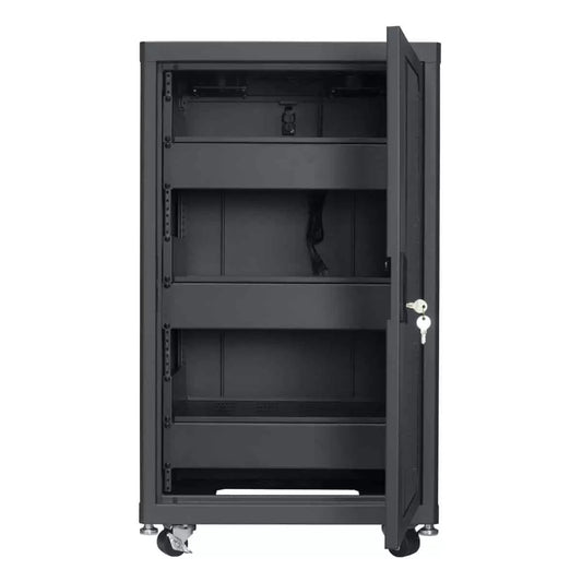 Lowell LCDR Series Designer AV Rack Tempered Glass Door | 18U