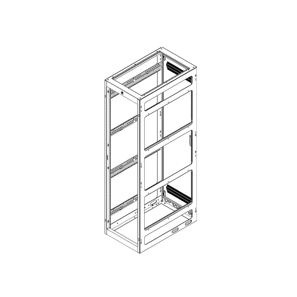 Lowell LGNR Series 44U Gangable AV Rack With Rear Door | 36"D