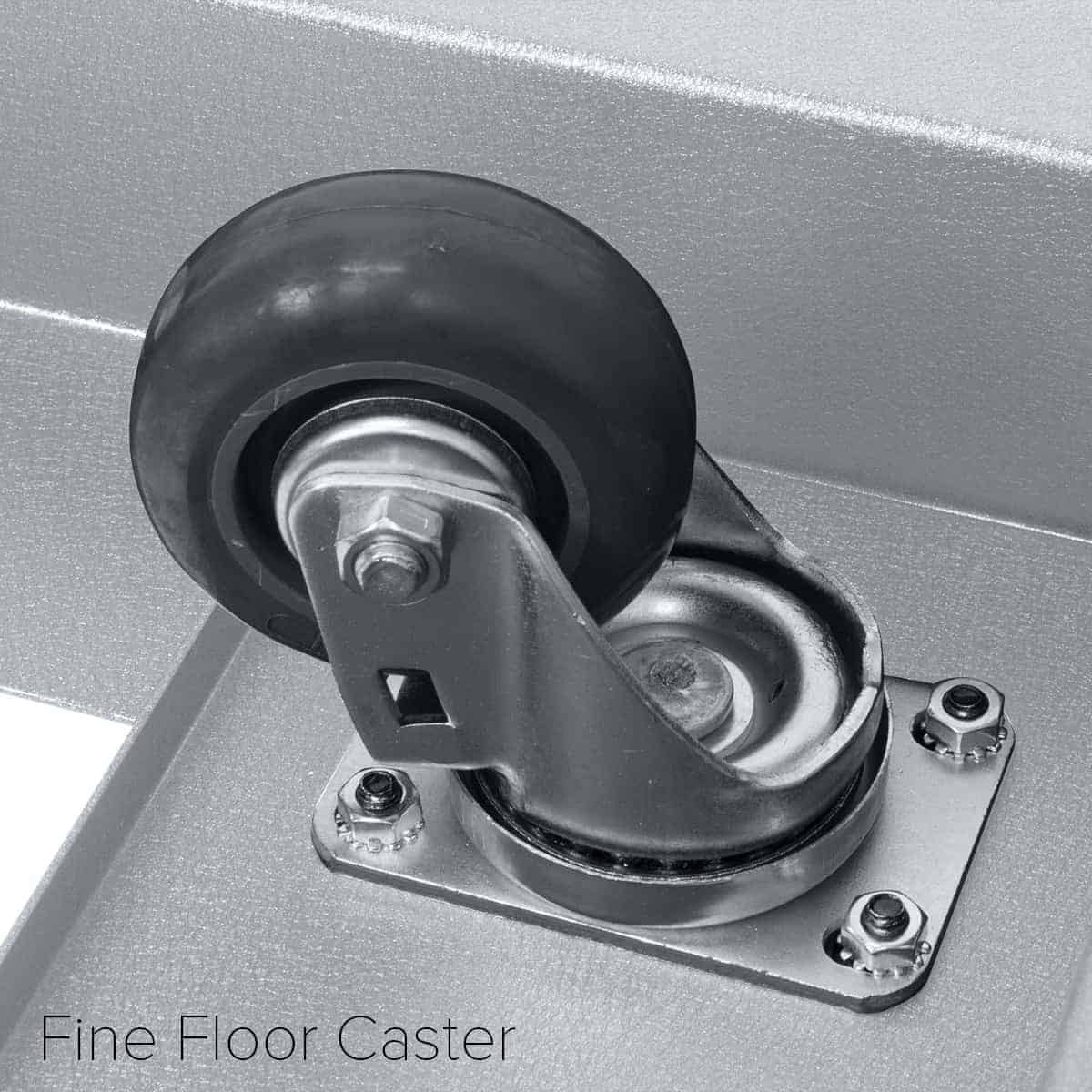 Lowell LMSB Shallow Mobile Base for 23"W Rack | Fine-Floor Swivel Casters
