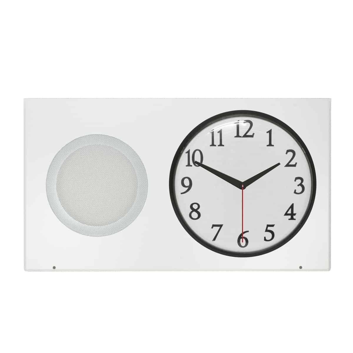 Lowell Clock-Speaker Center Grille with Frame for Wall Install | Round Perforation | Recessed
