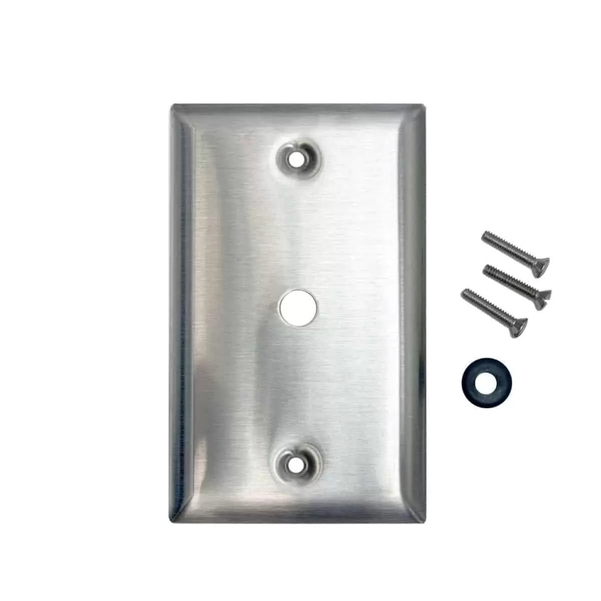 Lowell MCP14 1-Gang Stainless Steel Mic Wall Plate With Grommet
