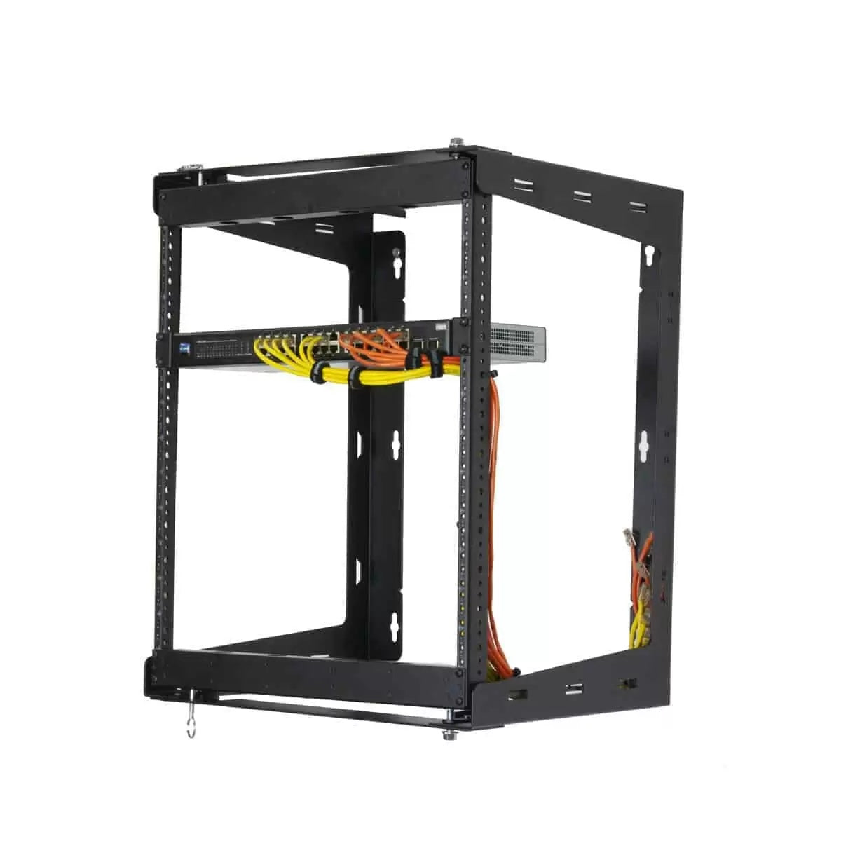 Lowell SR Series 12U Swing Gate Wall Rack Open-Frame Steel | 18"D