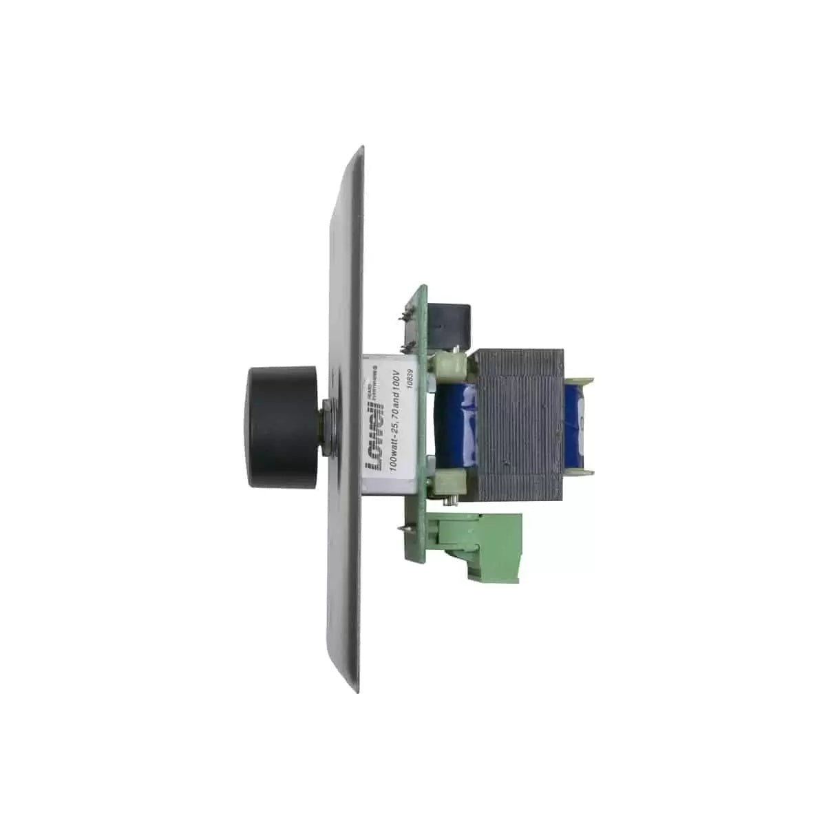 Lowell 100W Mono Volume Control With Standard Wall Plate | With Bypass | Stainless Steel