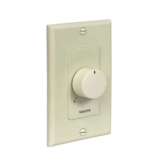 Lowell 100W Mono Volume Control With Decorator Wall Plate | With Bypass | Almond