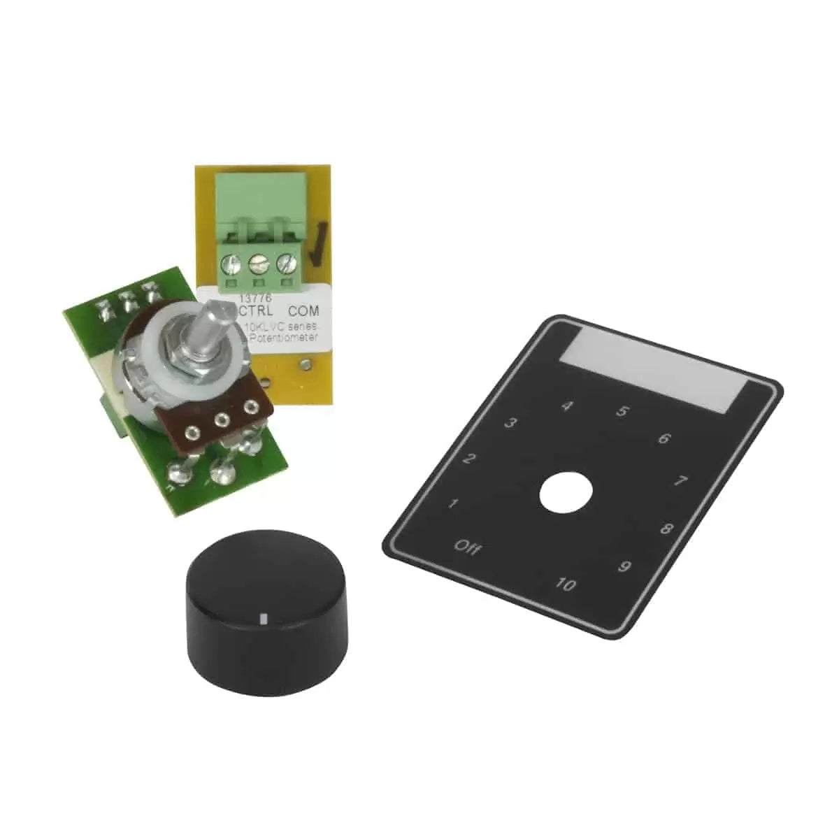 Lowell 10k ohm Potentiometer With Adhesive Dial Scale | Rack Mount