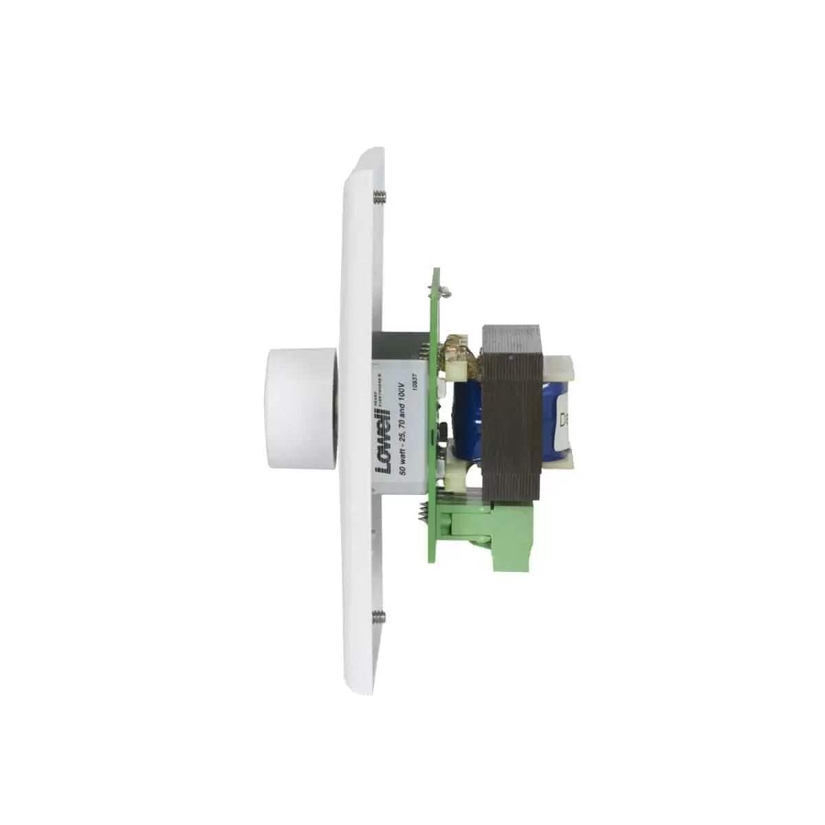 Lowell 50W Mono Volume Control With Standard Wall Plate | White | White