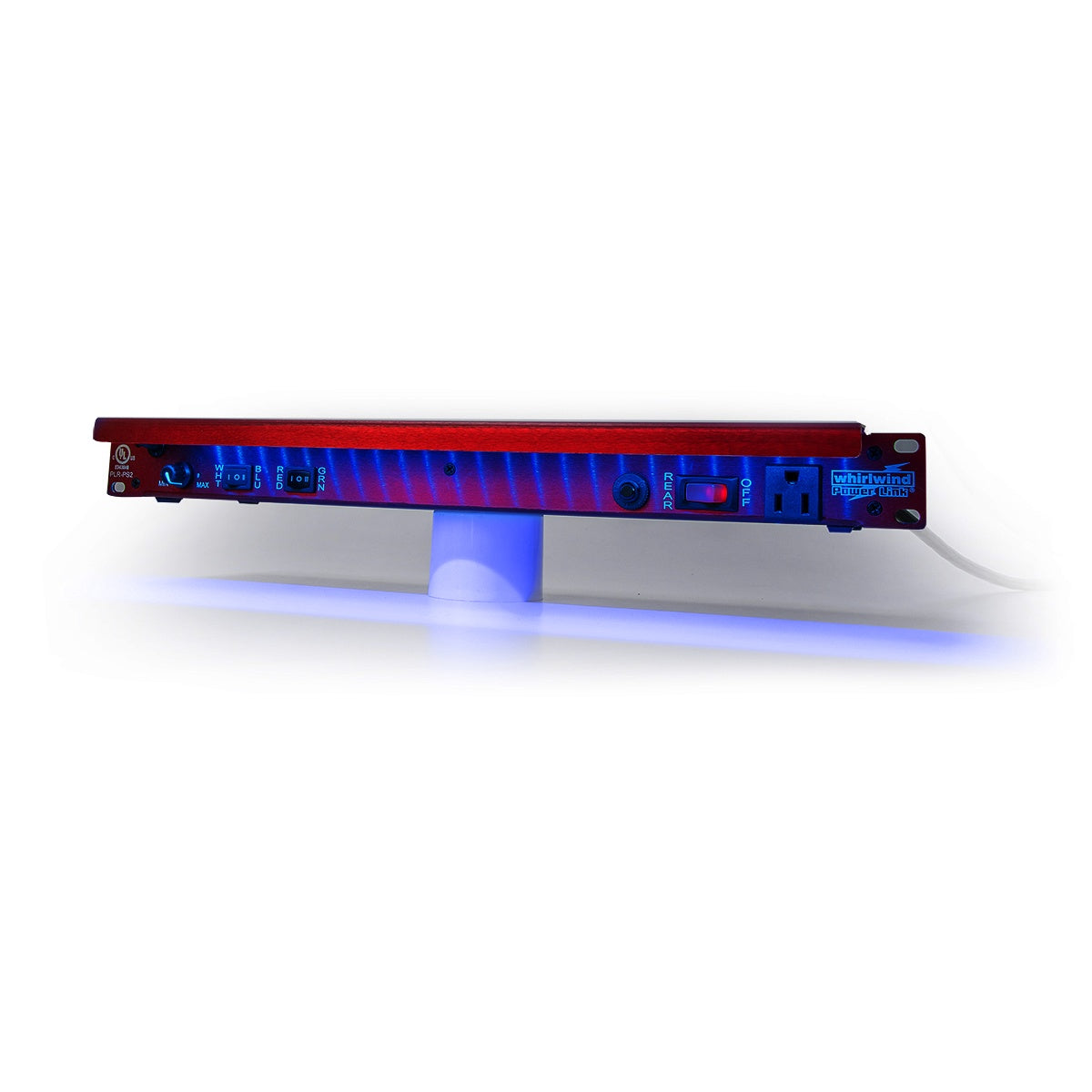 Whirlwind PLR-PS2 1RU Rack Power Strip With LED Lighting
