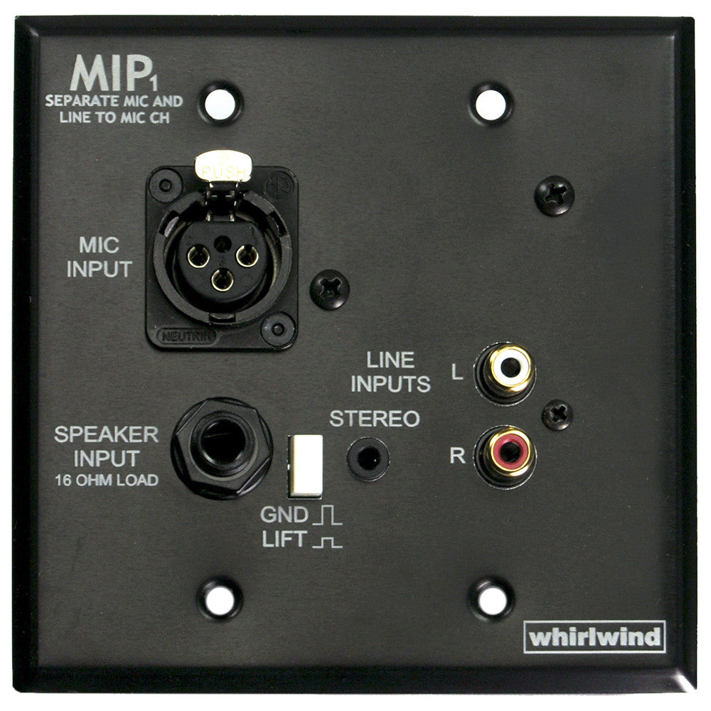 Whirlwind MIP1 Media Input Wall Plate
