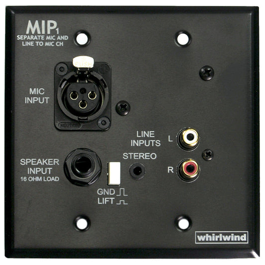 Whirlwind MIP1 Media Input Wall Plate