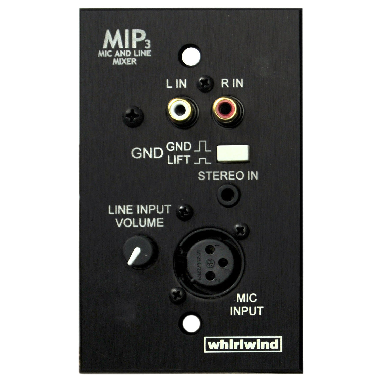 Whirlwind MIP3 Media Input Wall Plate
