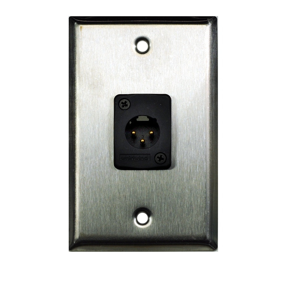 Whirlwind WP1/1MW Single-Gang Wall Plate With Male XLR Punch