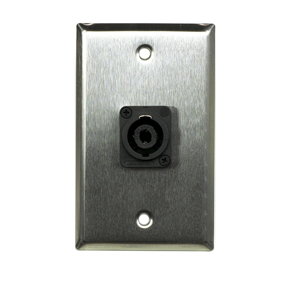 Whirlwind WP1/1NL4 Single-Gang Wall Plate With Neutrik Speakon NL4