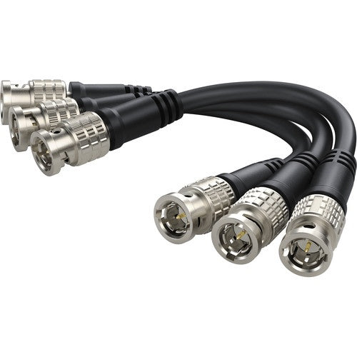 Blackmagic Design 3x BNC camera fiber converter cable set with female and male BNC connectors