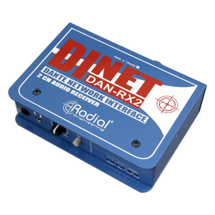 Radial DiNET DAN-RX2 2 Channel Dante Network Receiver
