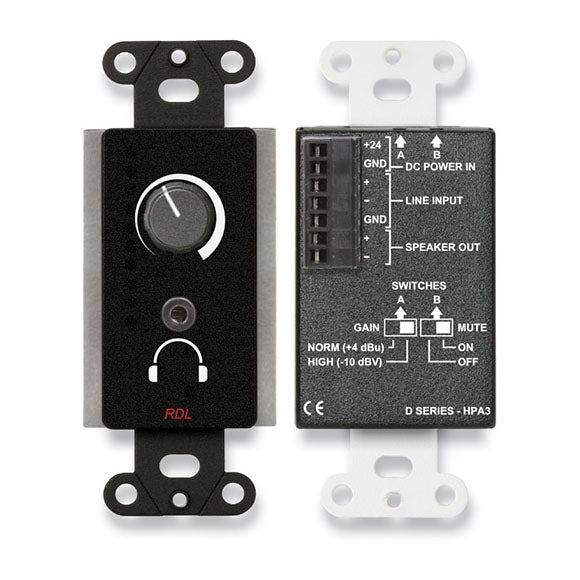 RDL DB-HPA3 3.5 Watt Audio Power and Headphone Amplifier