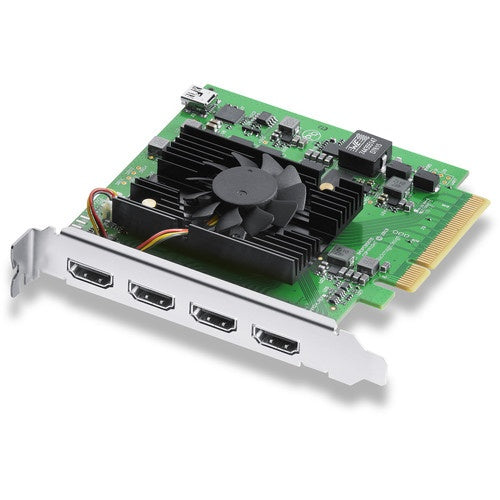 Blackmagic Design DeckLink Quad HDMI Recorder PCIe capture card with four HDMI inputs and fan heatsink
