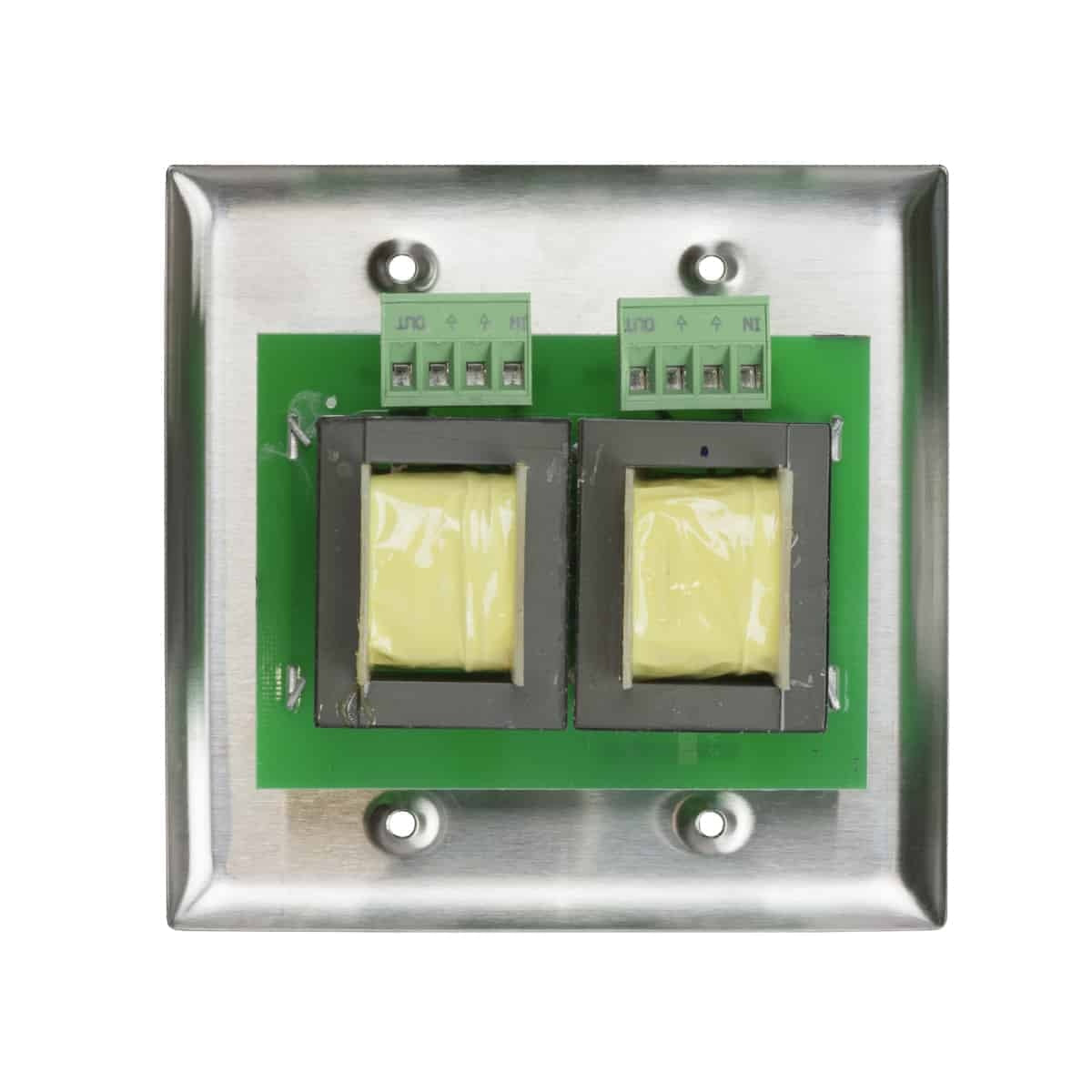 Lowell 150W Stereo Volume Control With 2-Gang Wall Plate | Stainless Steel