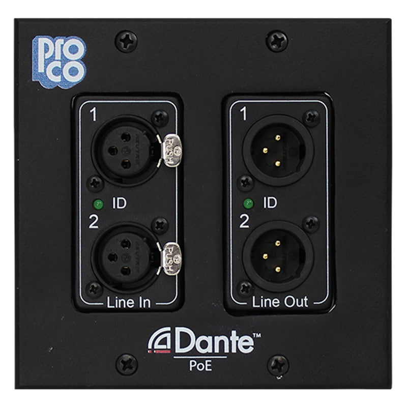 ProCo Sound AODDP Dante Wall Plates | 2 XLR Female + 2 XLR Male