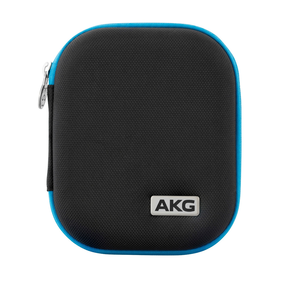 HC644 MD head-worn microphone included zippered hard carrying case in black ballistic nylon with blue trim and silver logo badge, AKG