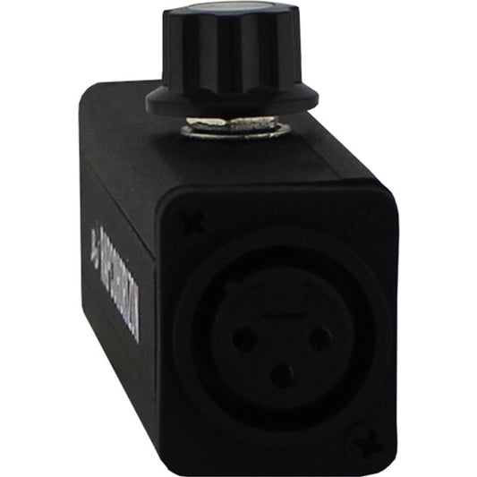 RapcoHorizon CVPBLOX variable pad end view of the female XLR input with knob on top