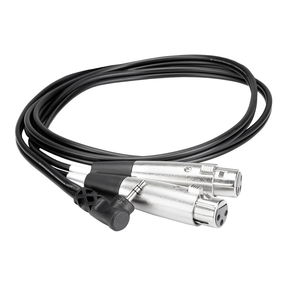 Hosa Dual XLR3F to Right-Angle 3.5mm TRS Camcorder Microphone Cable