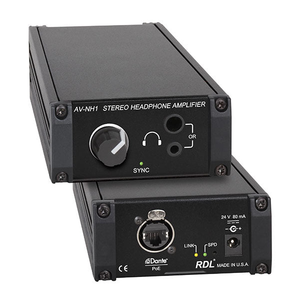 RDL AV-NH1 Dante to Stereo Headphone Amplifier